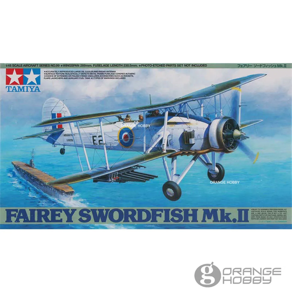 

OHS Tamiya 61099 1/48 Fairey SwordFish Mk II Assembly Airforce Model Building Kits