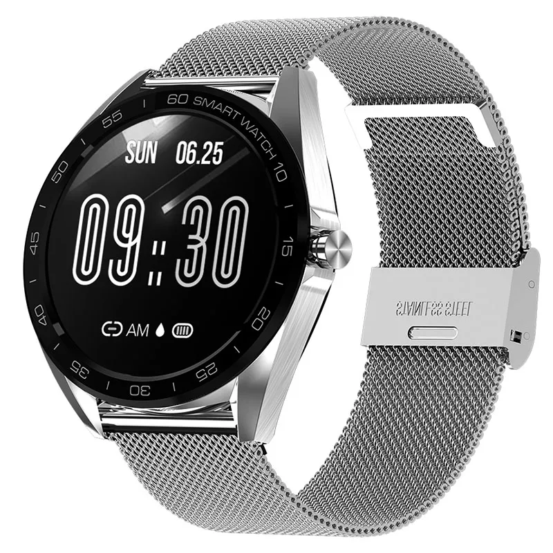 SENBONO K7, 1,3 дюймов, круглый экран, умные мужские и женские часы, IP68, водонепроницаемые, пульсометр, кровяное давление, спортивный модный фитнес-трекер - Цвет: sliver steel03