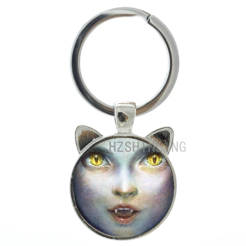 Super cool Catwoman keychain fashion superhero Catwoman ear key chain ring jewelry novelty