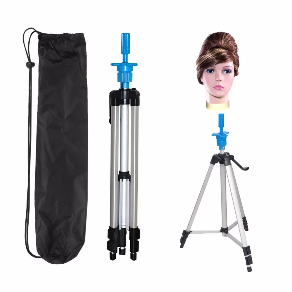 Adjustable Tripod Mannequin Hair Hairdressing Wig Pratice Head Holder