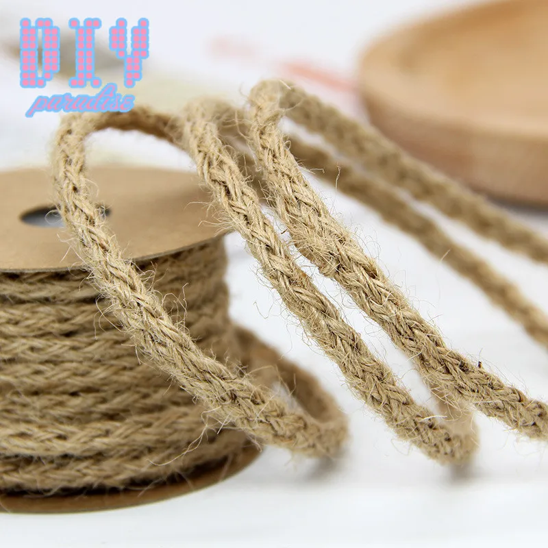 30M Natural Burlap Hessian Roll Jute Twine Cord Hemp Rope String Trim Rustic Wrap Gift Packing