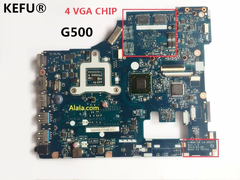 KEFU laptop Motherboard for Lenovo G500 LA 9631P with 4