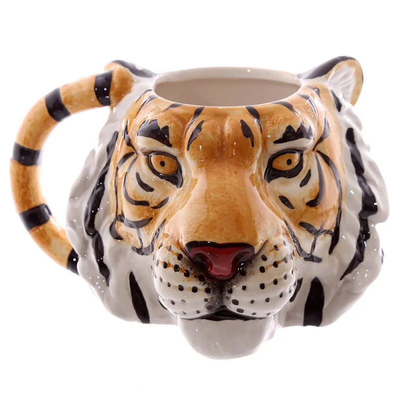 1piece 3d Tiger Face Mug Wildlife Adventure Tiger Head Ceramic Cup 3d Animal Head Coffee Mug Personalised Cup Mugs Face Mug Coffee Mugcoffee Mugs Free Shipping Aliexpress