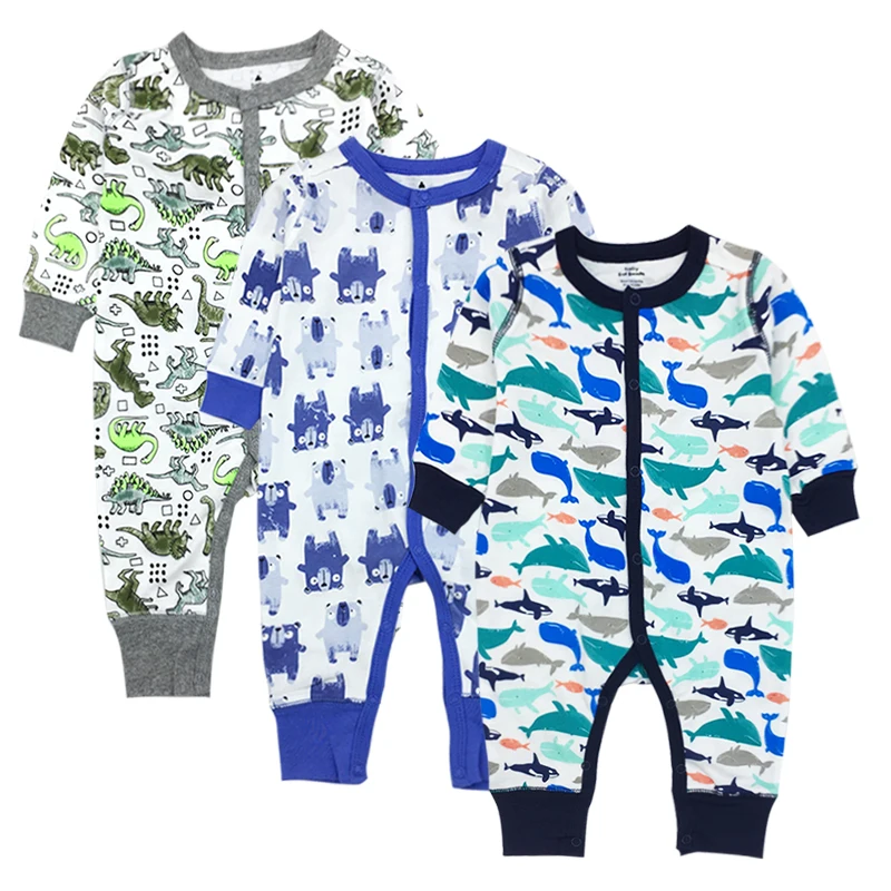 

2018 New Fashion Newborn Baby Ropmer Cartoon Long Sleeve Baby Boy Girl Clothes 100% Cotton Sleepwear Baby Rompers Baby Clothing