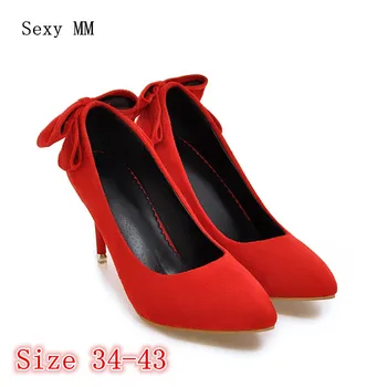 

Thin High Heels Ladies High Heel Shoes Women Stiletto Woman Party Wedding Shoes Kitten Heels scarpin Plus Size 34 - 40 41 42 43