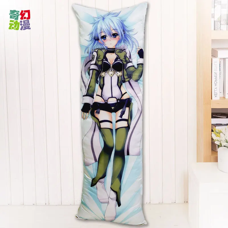 Satin weave life-sized Pillowcase Anime Sword Art Online pillow case One-sided Double-Faced High Definition Printed pillow cover Satin weave life-sized Pillowcase Anime Sword Art Online pillow case One-sided Double-Faced High Definition Printed pillow cover