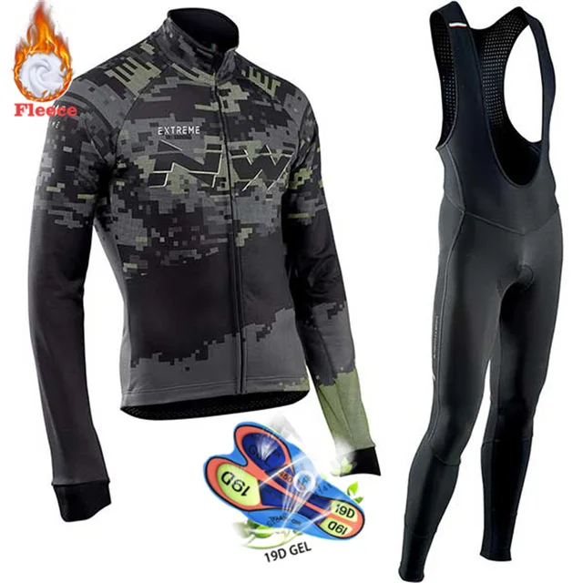 

Northwave Cycling Jersey 2018 Pro Team NW Bike Winter Thermal Fleece Long Sleeve Set Ropa Ciclismo Bicycle Triathlon Cycling Set