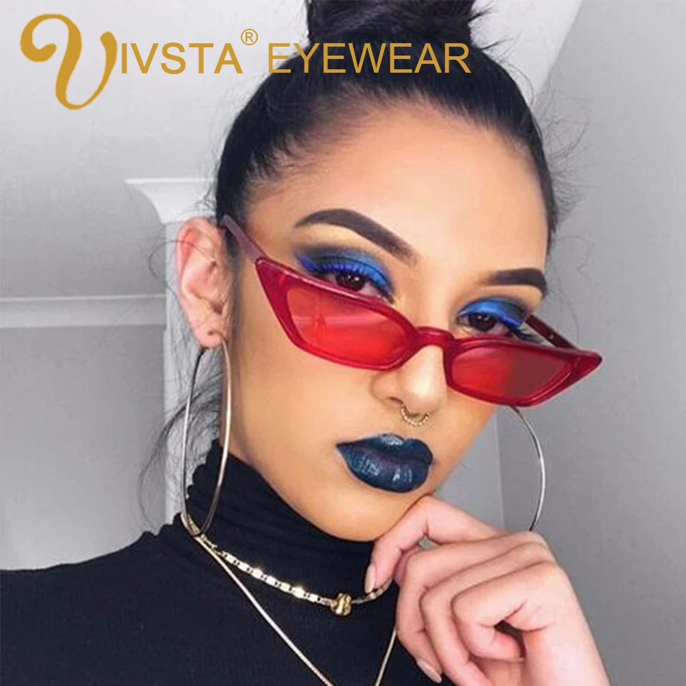 

IVSTA Vintage Sunglasses Women Cat Eye Luxury Brand Designer Sun Glasses Retro Small Red ladies Sunglass Black Eyewear oculos