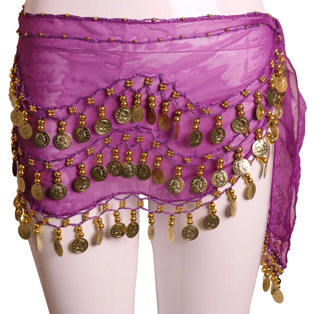 Для женщин дешевые 3 слоя живота танцевальная одежда в стиле хип ремни костюмы для танца живота шарфы с монетами для продажи
