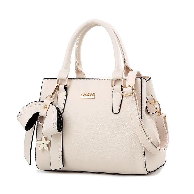 Free Shipping 2017 New Fashion Pink Black Beige with Bow Flower Simple PU Handbag Women Messange Bags Crossbody Bag MY015