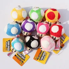 10 шт./лот Супер Марио Bros гриб плюшевые игрушки мягкие куклы игрушка с брелком 6~ 7 см