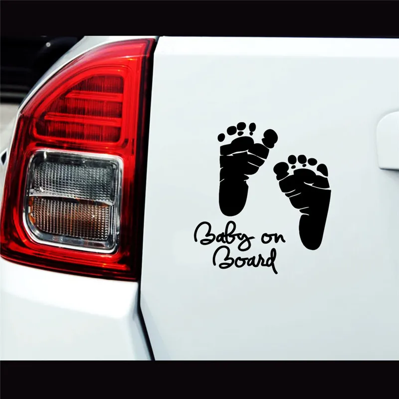 Baby on Board Foot Prints Sticker Decal Car Window Funny