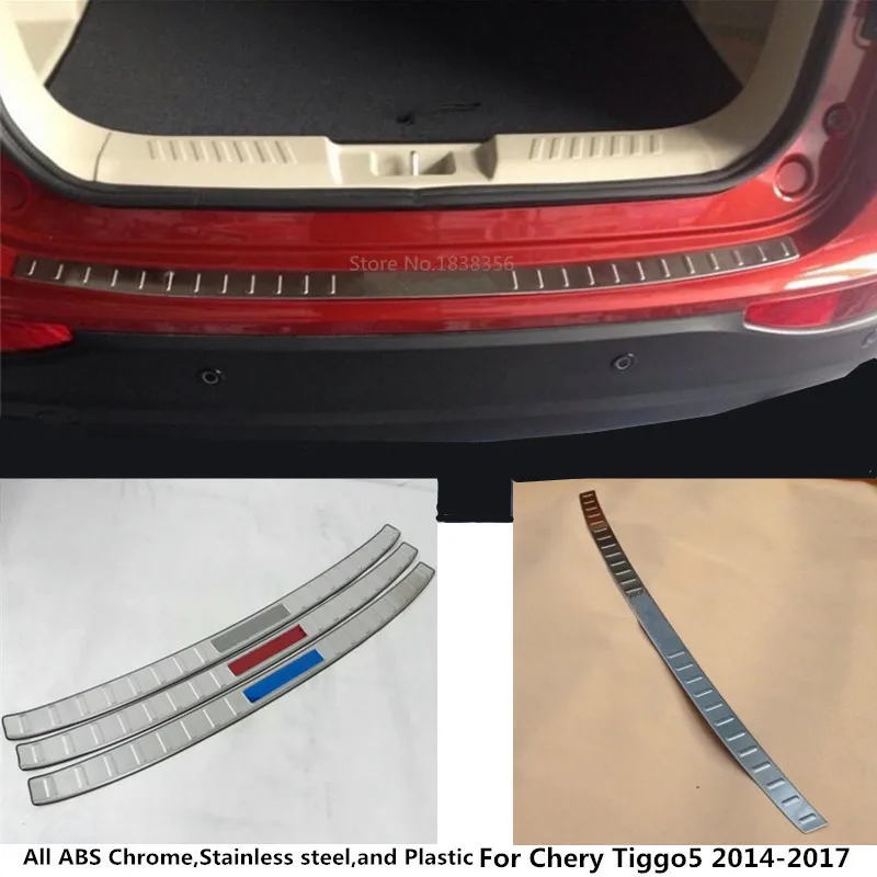 

For Chery Tiggo5 Tiggo 5 2014 2015 2016 2017car body external rear bumper Protect trunk trim cover Stainless Steel plate pedal