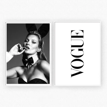 

Posters And Prints Black and White Figure Poster Canvas Painting Vogue Quotes Wall Art Pictures For Living Room decoration Home