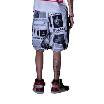 

Men’s Casual Street Fashion Shorts, Summer Cargo Short Pants for Adolescents and Young Boys, Hip Hop Stylish Printing Shorts