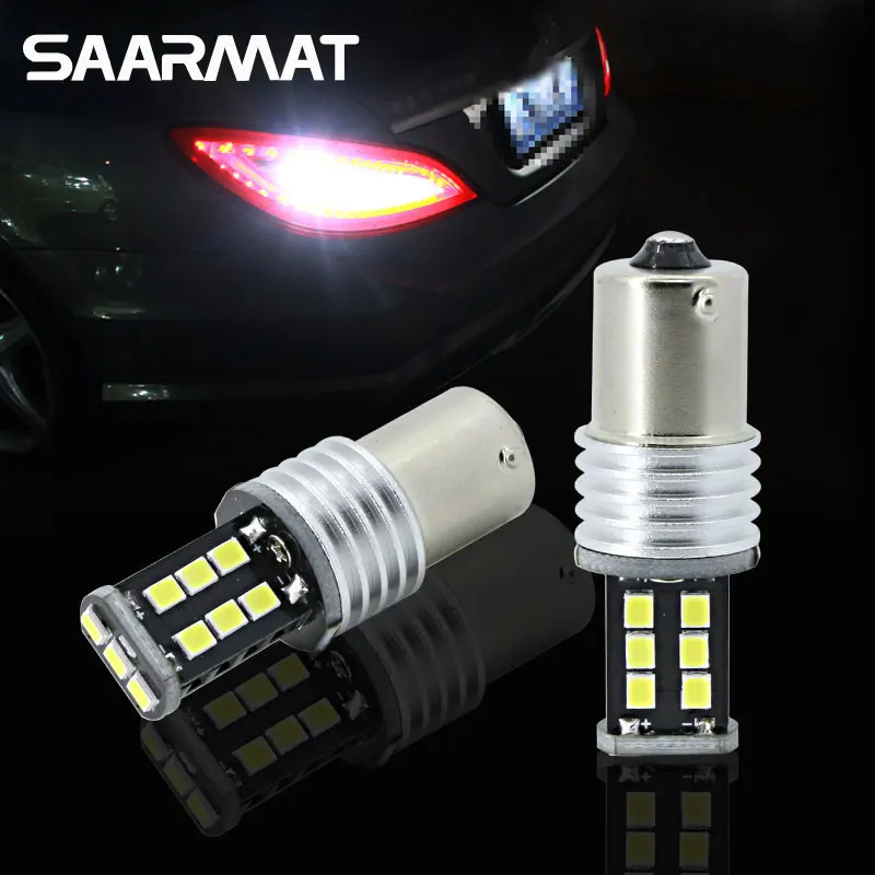 

Pair LED Bulb 1156 P21W BA15S 15-SMD For Tail Backup Reverse Light Turn Signal DRL For Mercedes W204 C 07-2014