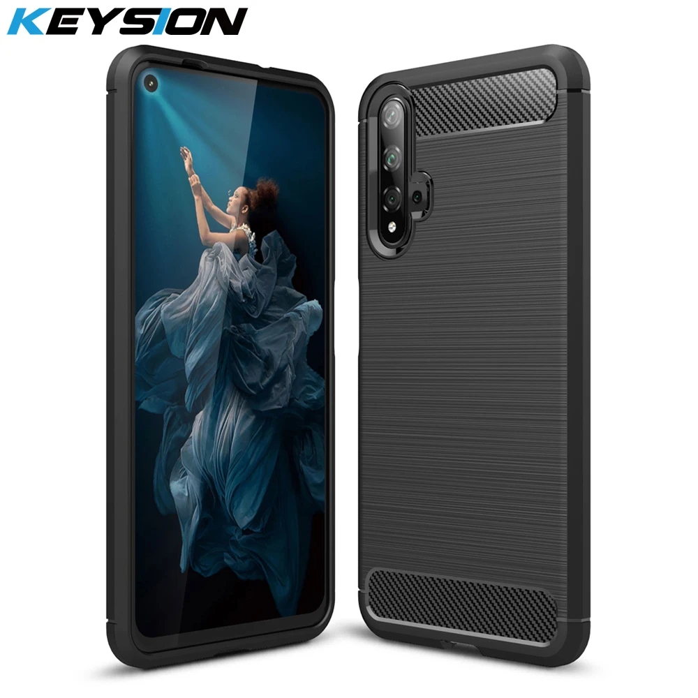 Чехол для телефона KEYSION Huawei Honor 20 Pro чехол из углеродного волокна амортизирующая