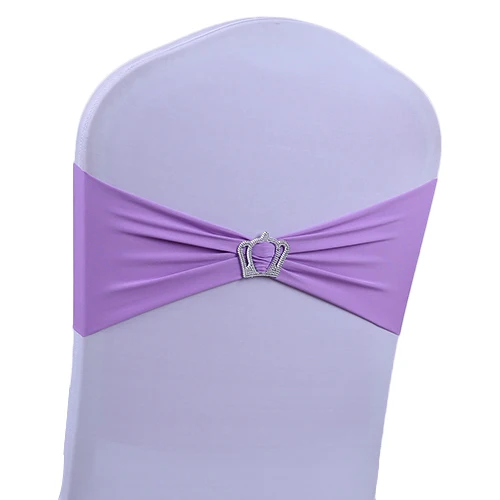 RUBIHOME (10pieces/lot)Purple Crown Button Chair Sash Band Silk Ribbon hair Cover for Wedding Party Chirstmas Chair Decoration