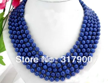 

100" 8mm nature round lapis lazuli necklace