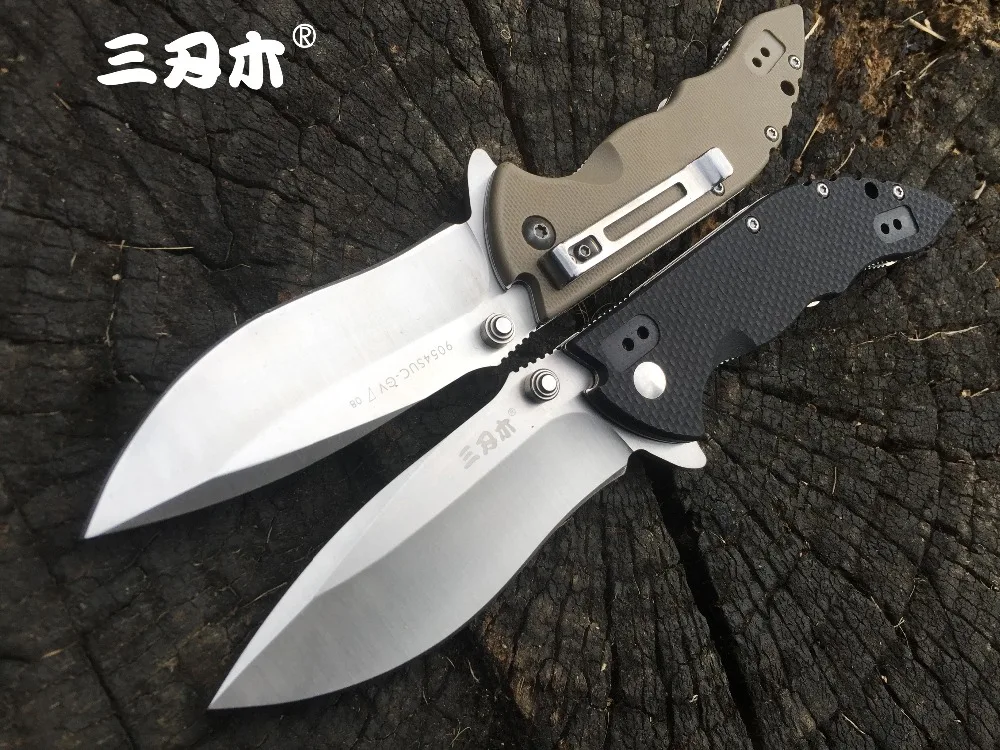 Sanrenmu 9054 12C27 Blade Folding Knife G10 Handle Outdoor Traveling Venturing Collection Gift Survival Utility EDC Pocket Knife