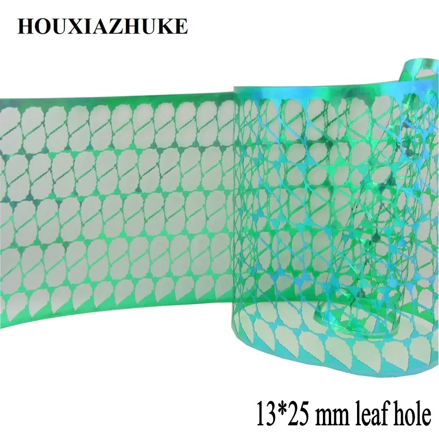 25 ярдов в рулоне квадратной или ромбовидной или звездной или листовой дыры punchinella блестки отходов сетки ленты для украшения для скрапбукинга - Цвет: leaf hole