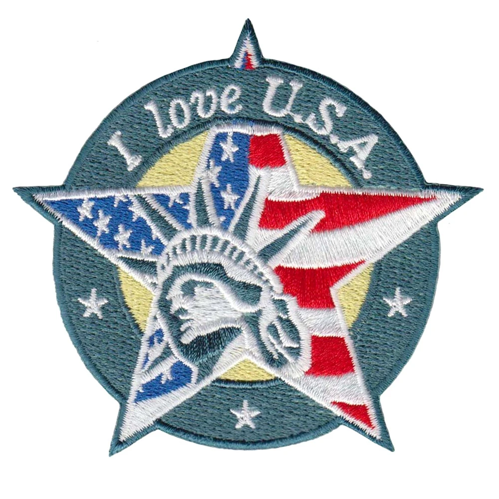 

High qualiy good price Iron On Embroidered Patch Patriotic America Customized Patch Factory Any Size Any Design