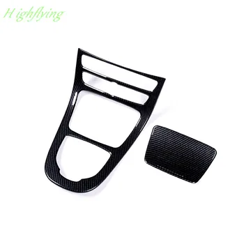 

ABS Plastic Carbon Fiber Style Console Gear Panel Cover Frame Trim 2pcs For Mercedes Benz E-Class W213 2016 2017