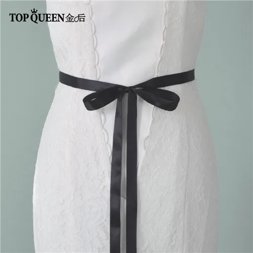 TOPQUEEN S249 Для женщин красивый цветочный декор Вечеринка свадебные платья; платья для невест на талии свадебные ленты Пояски - Цвет: black