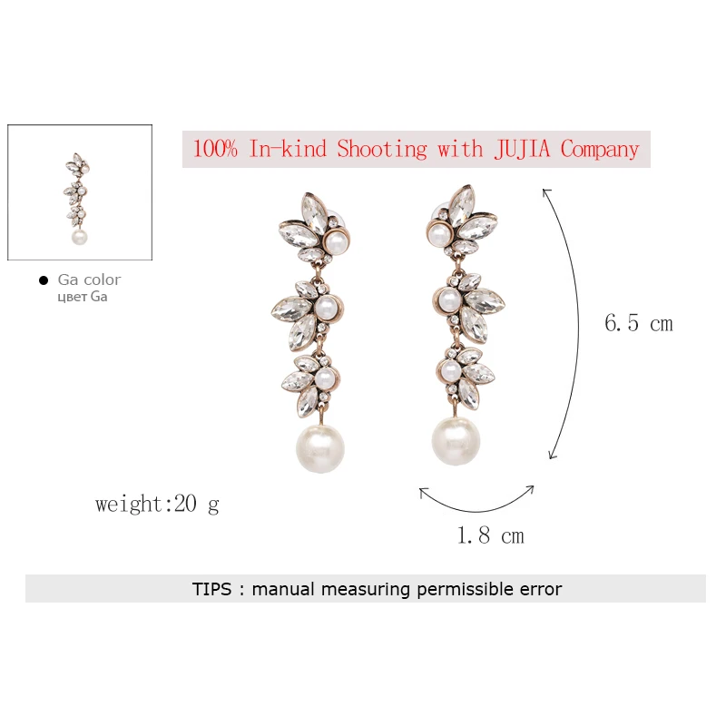 JUJIA Fashion Elegant Drop Earrings Charm New Arrival Imitation Pearls Long Earring For Women Jewelry Gifts