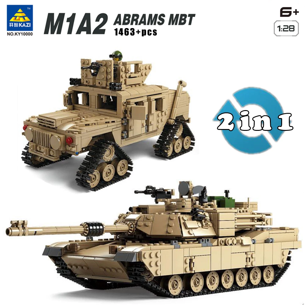 Цена Строительный набор сделай сам блоки маленького размера Идущие вместе с военным M1A2 Танк коллекция Trans на солнечных батареях 128 Абрамс MBT 1463 ш...
