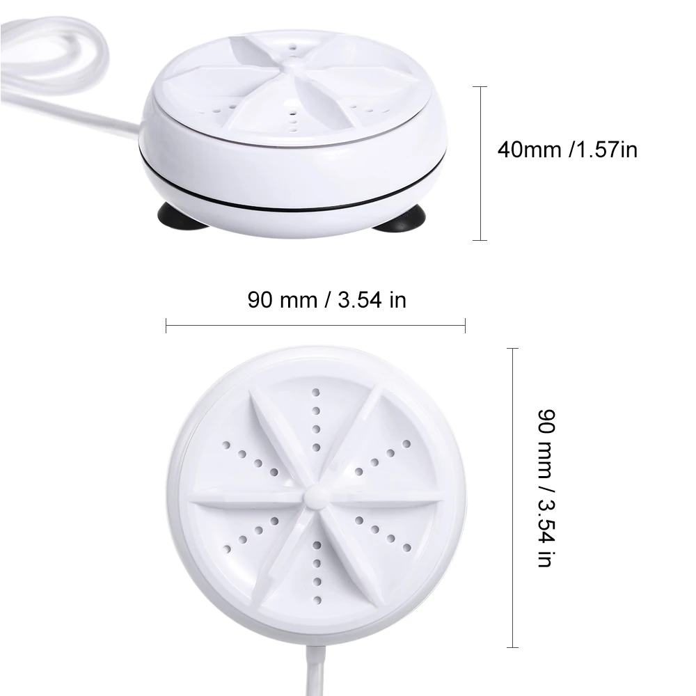 Portable Mini Washing Machine Ultrasonic Turbine Clothes Mini Washer with USB Cable Convenient for Travel Home Business Trip