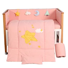Набор постельных принадлежностей для малышей, набор постельных принадлежностей jogo de cama, набор bebe, органайзер для кроватки, набор для детской кроватки с бампером, промытый хлопок,, новинка, 9 шт./компл