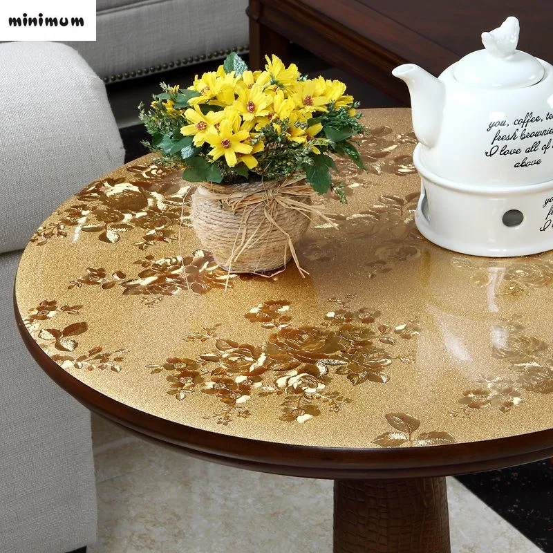  custom made Round Table mat Coffee tablecloth Scrub Soft glass PVC material waterproof Turntable ta