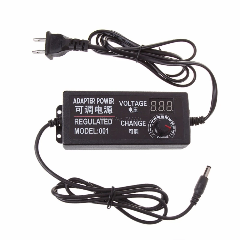 

9-24V 72W Adjustable AC/DC Regulated Switch Power Supply Adapter with Display Electronics Stocks