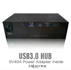 DIPO 4/7/10/19 Порты и разъёмы USB 3,0 концентратор 5 V 40A Мощность адаптер вцв высокое Скорость USB разветвитель для 3g маршрутизатор добыча bitcoin