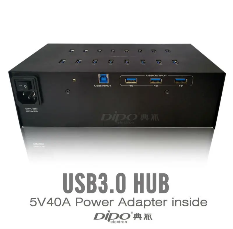 DIPO 19 Port USB 3.0 HUB with Power Adapter 40A can Transfer Data or Charger for 3g router high quality usb hub power adapter wall home travel charger for phone 4 port