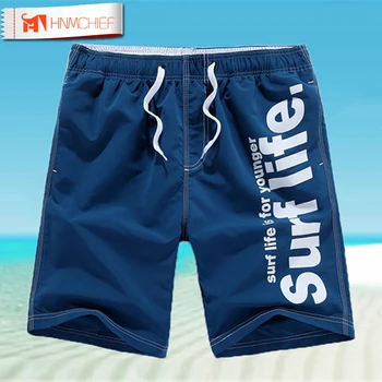 

HNMCHIEF Casual Men Shorts Beach Board Short Men Quick Drying Summer Style Solid Polyester New Brand Clothing Boardshorts L-4XL