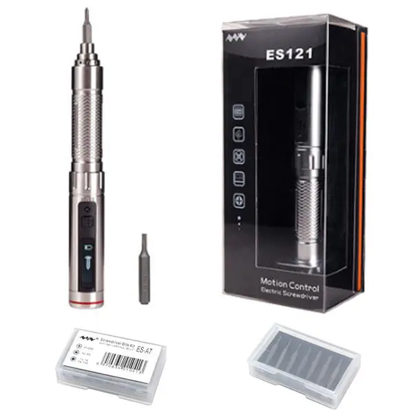 

Upgraded MINI ES121 Electric Screwdriver Smart Repairtools Built-in STM32 Chip OLED with Screwbits - Stainless Steel