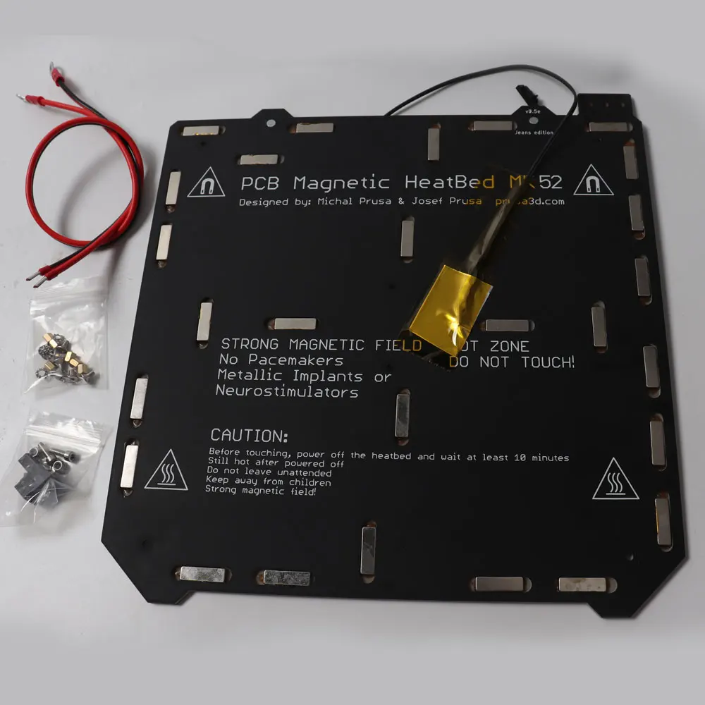 Cloned Prusa i3 MK3 3d принтер Магнитный MK52 тепловой стол 24 в сборке со стальным листом и 2