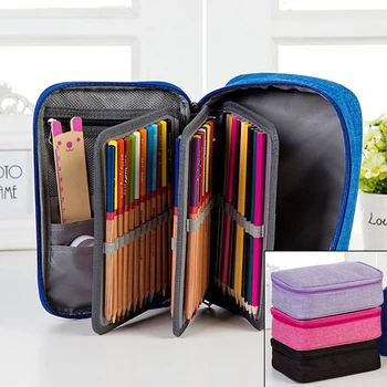 

Oxford Cloth Pencil Case Rose Red 72 Holes Large Pen Bag Box Multi Kids Multifunction Stationery