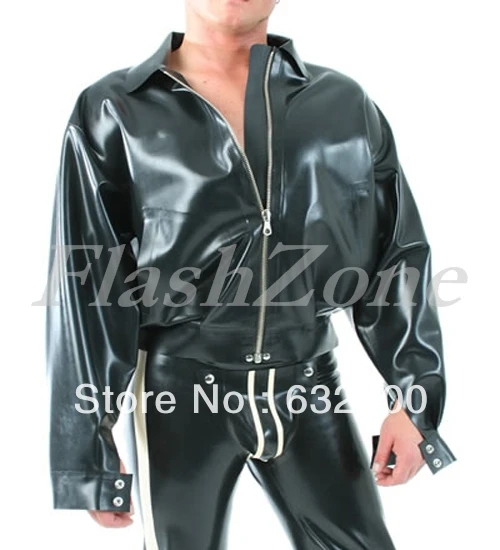 

Men latex coat rubber outerwear