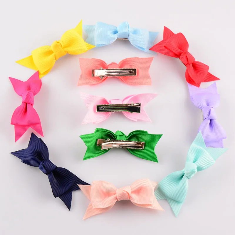 200pcs/lot 7CM Pinwheel Boutique Girls Grosgrain Ribbon Alligator Hair