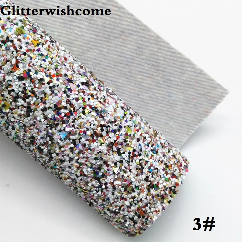 Glitterwishcome 30X134 см мини рулон синтетическая кожа, массивный блеск кожа ткань винил для луков, GM064