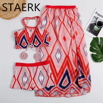 

Tankini Swimsuit Women Swim Skirt XXL Print Swimwear Femme Vintage Large Size Swim Beach wear Bikini Bathing Suit Brazilian Biqu