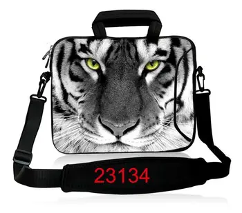 

White Tiger Head Zipper Laptop Sleeve Shoulder Bag For Macbook Laptop AIR PRO Retina 11" 12" 13" 14" 15" 15.6 inch Notebook Bag