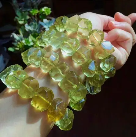 

Natural Crystal Bracelet Citrine Quartz Beads 18*12mm AAA