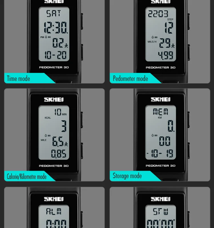 SKMEI, роскошные цифровые часы для мужчин и женщин, шагомер, калории, спортивные часы, водонепроницаемый светодиодный, электронные наручные часы, мужские часы