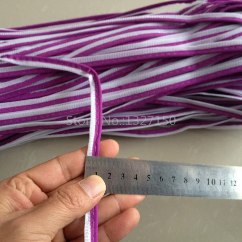 10mmx50m Purple Reflective Piping Fabric Strip Edging Braid Trim Tape Sew On for Clothes Bag Cap Pants