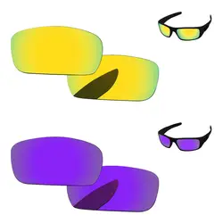 24 K золотой и плазменный фиолетовый 2 пары зеркало Поляризованные замены линзы для коленчатого вала солнцезащитные очки кадров 100% UVA и UVB