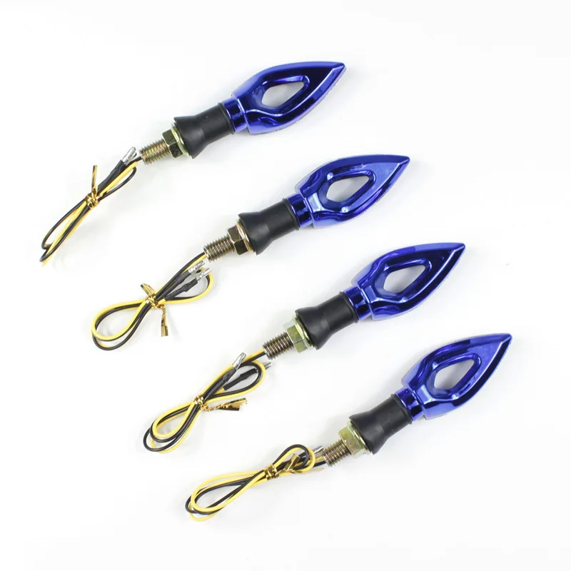 2Pair Blue Motorcycle 12 LED Turn Signal Indicator Blinker Amber Light